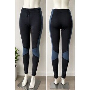 FILA Sport Black  Blue Athletic Pants, Size Large Legging Zip Ankle Stretch Pant
